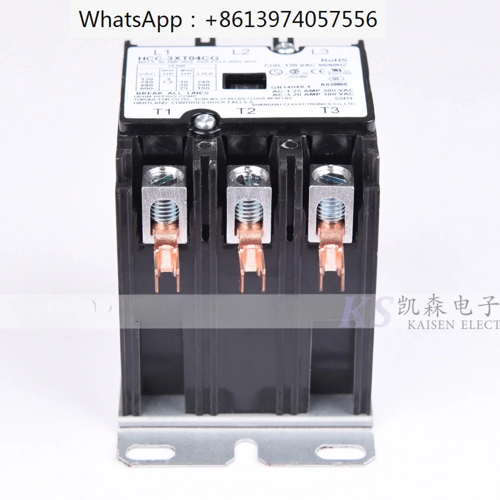 120V 40A HCC-3XT04CG Hartland Controls UL CSA three-phase AC contactor
120V 40A HCC-3XT04CG Hartland Controls UL CSA three-phase AC contactor