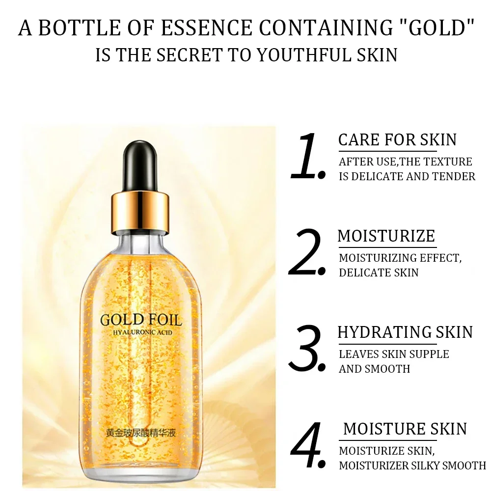 100ml 24k Gold Hyaluronic Acid Nicotinamide Face Serum Facial Moist Collagen Essence Smoothes Wrinkles Skin Care Serum
100ml 24k Gold Hyaluronic Acid Nicotinamide Face Serum Facial Moist Collagen Essence Smoothes Wrinkles Skin Care Serum