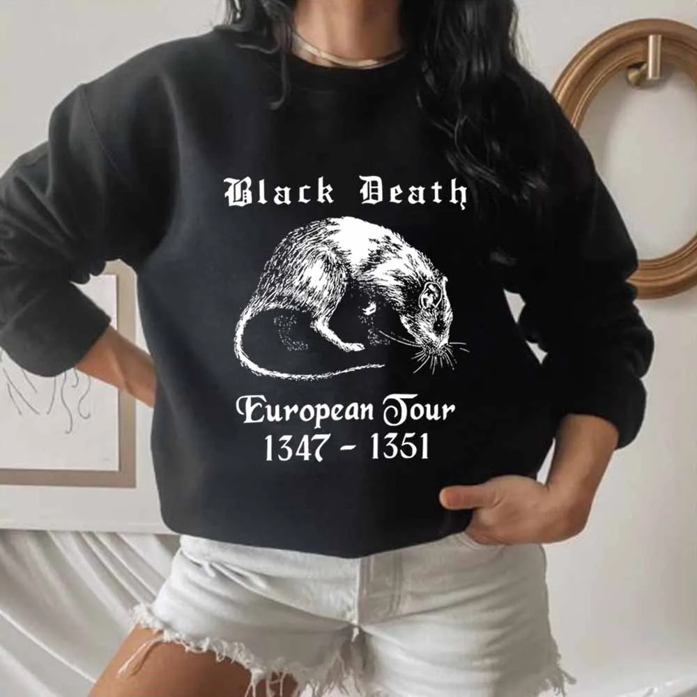 Black Death European Tour Halloween Sweatshirt Gothic Medieval Plague Rat Dark Art Shirt Middle Ages Halloween Trendy Sweatshirt
Black Death European Tour Halloween Sweatshirt Gothic Medieval Plague Rat Dark Art Shirt Middle Ages Halloween Trendy Sweatshirt