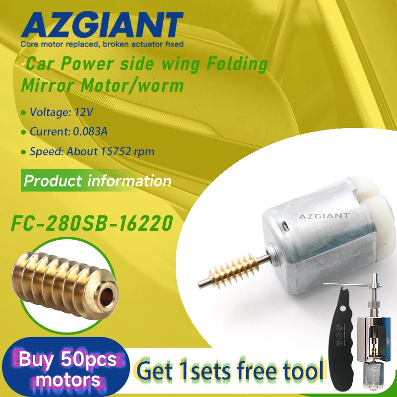 FC-280SB-16220 DC 12V Car Side Wing Mirror Folding Motor Worm Gear Brand New For Lincoln Navigato/MKX Auto Parts Repair Tool DIY
FC-280SB-16220 DC 12V Car Side Wing Mirror Folding Motor Worm Gear Brand New For Lincoln Navigato/MKX Auto Parts Repair Tool DIY