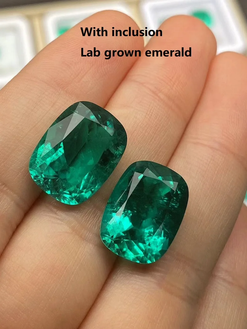 Ruif With Inclusion Cushion Cut Lab Grown Emerald Hydrothermal Method Loose Stone for Fine Jewelry Making with AGL Certificate
Ruif With Inclusion Cushion Cut Lab Grown Emerald Hydrothermal Method Loose Stone for Fine Jewelry Making with AGL Certificate