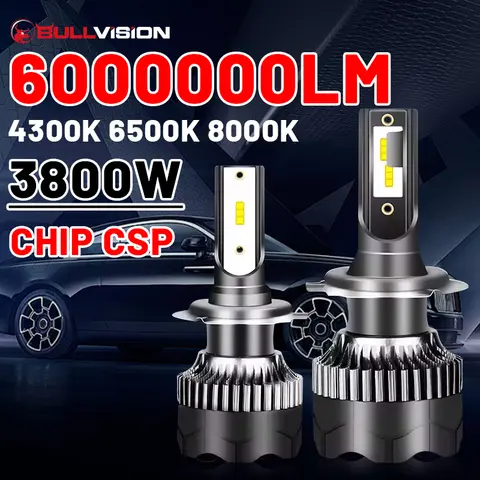Dualvision H4 LED Headlight 3800W 3570 CSP LED H7 H1 H11 H8 9005 9006 HB3 HB4 H9 4300K 6500K 8000K 2PCS Fog Light Mini Diode 12V