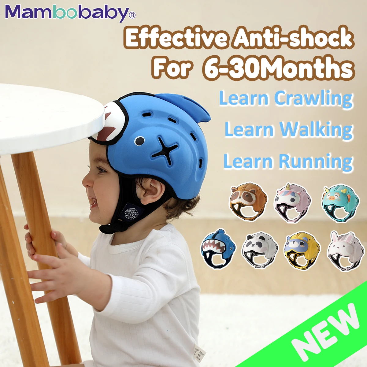 Mambobaby Safe Anti-Shock Baby Helmet Toddler Head Protector Headgear for Infant Learn Crawl, Walk Prevent Injury from Bump Fall
Mambobaby Safe Anti-Shock Baby Helmet Toddler Head Protector Headgear for Infant Learn Crawl, Walk Prevent Injury from Bump Fall