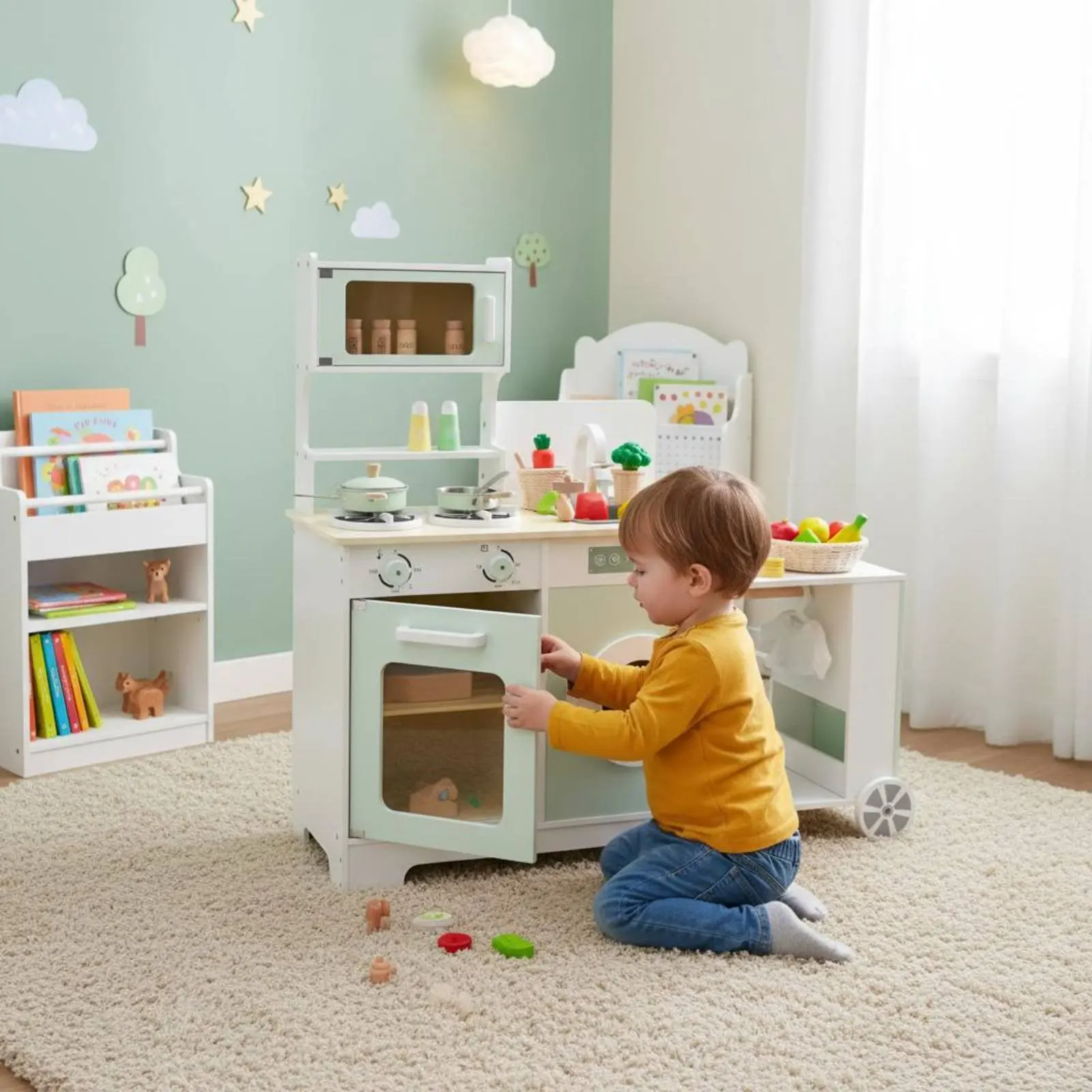 Play Fridge Cooktop Sink Set Realistic Simulation Sound and Light Kitchen Toy Wooden Toy Kitchen Multi-Functional
Play Fridge Cooktop Sink Set Realistic Simulation Sound and Light Kitchen Toy Wooden Toy Kitchen Multi-Functional