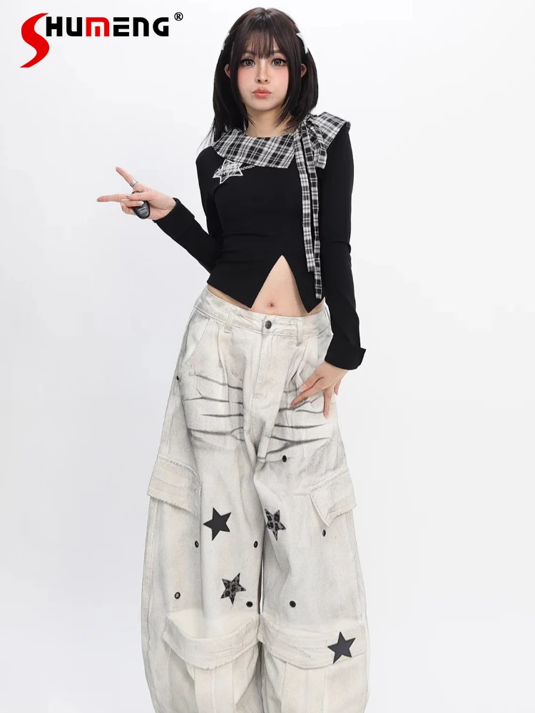 Original Subculture Y2k Girl's Long Sleeve Tops Plaid Patchwork Slim Slit Sweet Cool Versatile T-shirt Top for Women Spring 2026
Original Subculture Y2k Girl's Long Sleeve Tops Plaid Patchwork Slim Slit Sweet Cool Versatile T-shirt Top for Women Spring 2026