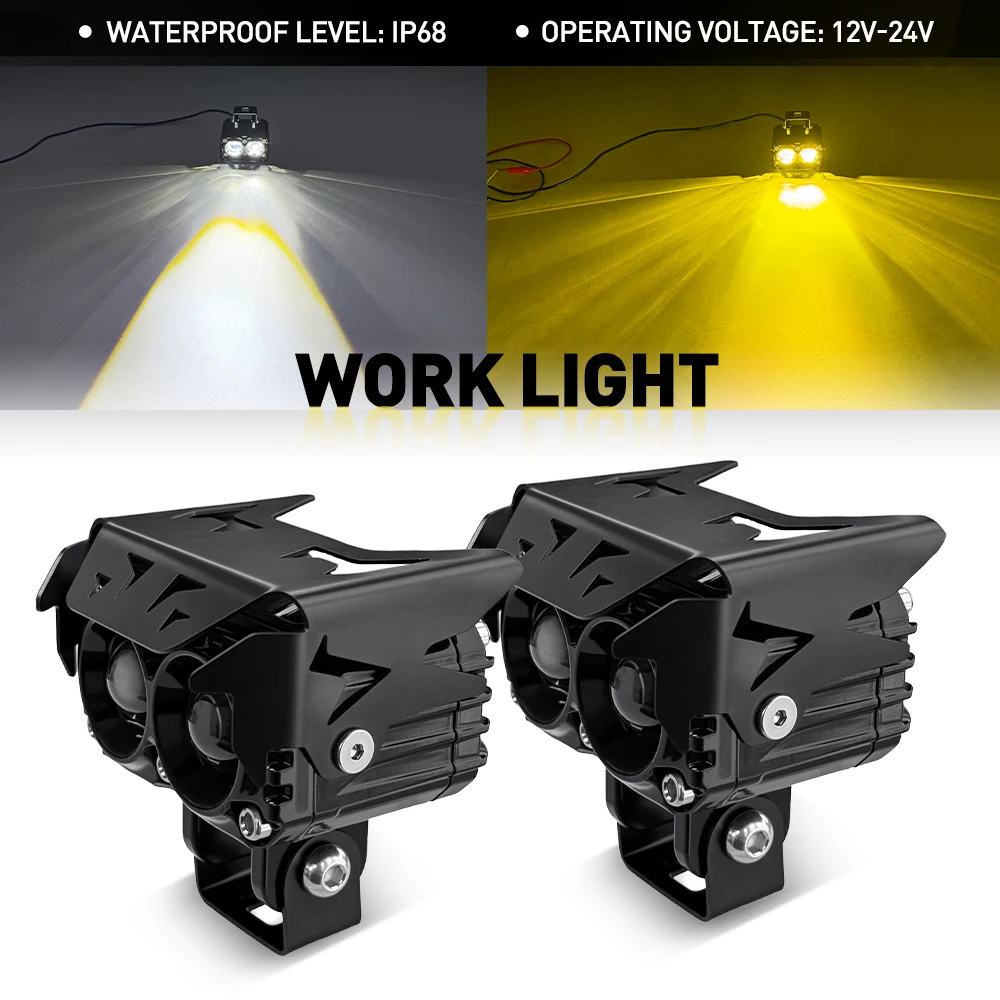 AUXITO 2Pcs LED Work Lights Spotight With Switch Spot Lamps For ATV SUV Truck Trailers Cars Motorbike White + Amber 12-24V IP68
AUXITO 2Pcs LED Work Lights Spotight With Switch Spot Lamps For ATV SUV Truck Trailers Cars Motorbike White + Amber 12-24V IP68