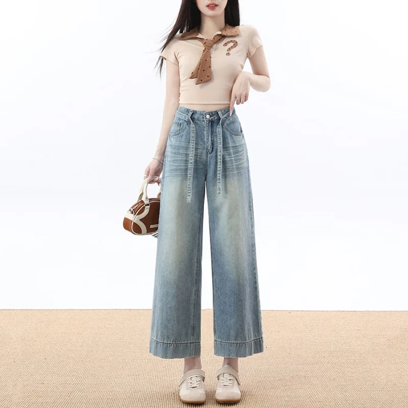 Women's Jeans High Waist Wide Leg Cropped Pants Spring Trendy Slim Fit Straight Casual Trousers for Petite Women's Pants
Women's Jeans High Waist Wide Leg Cropped Pants Spring Trendy Slim Fit Straight Casual Trousers for Petite Women's Pants
