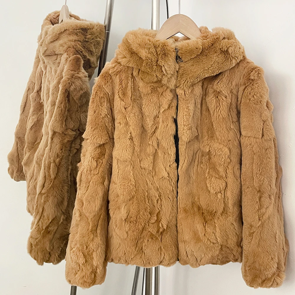 Natural Fur Coat Hooded Women's Real Rex Rabbit Fur Zipper Natural Fur Jacket Female Real Fur Coat Woman Autumn Winter Outerwear
Natural Fur Coat Hooded Women's Real Rex Rabbit Fur Zipper Natural Fur Jacket Female Real Fur Coat Woman Autumn Winter Outerwear