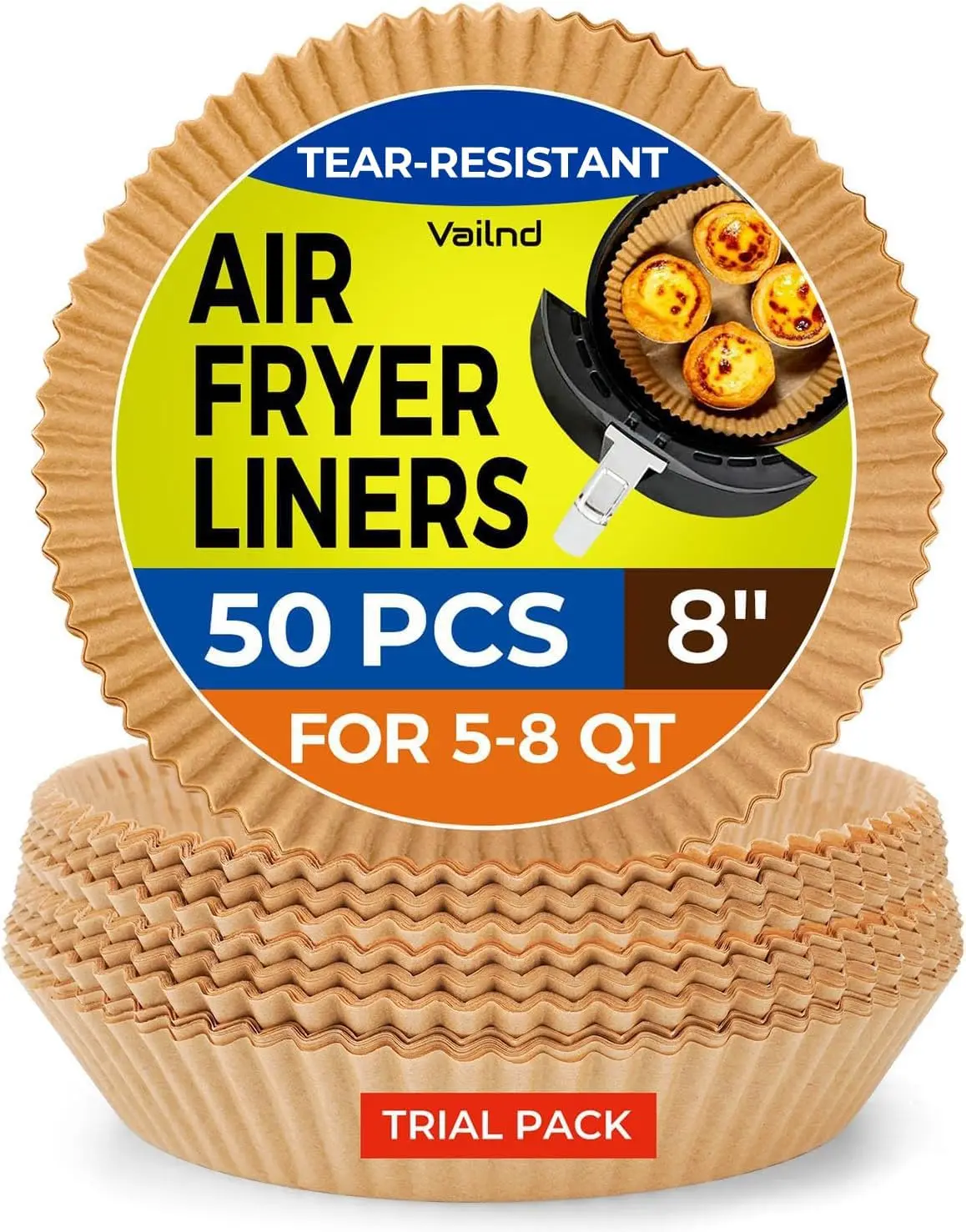 Disposable Air Fryer Liners 50 Pcs 8 Inch Round Parchment Paper for Baking Roasting Microwave
Disposable Air Fryer Liners 50 Pcs 8 Inch Round Parchment Paper for Baking Roasting Microwave