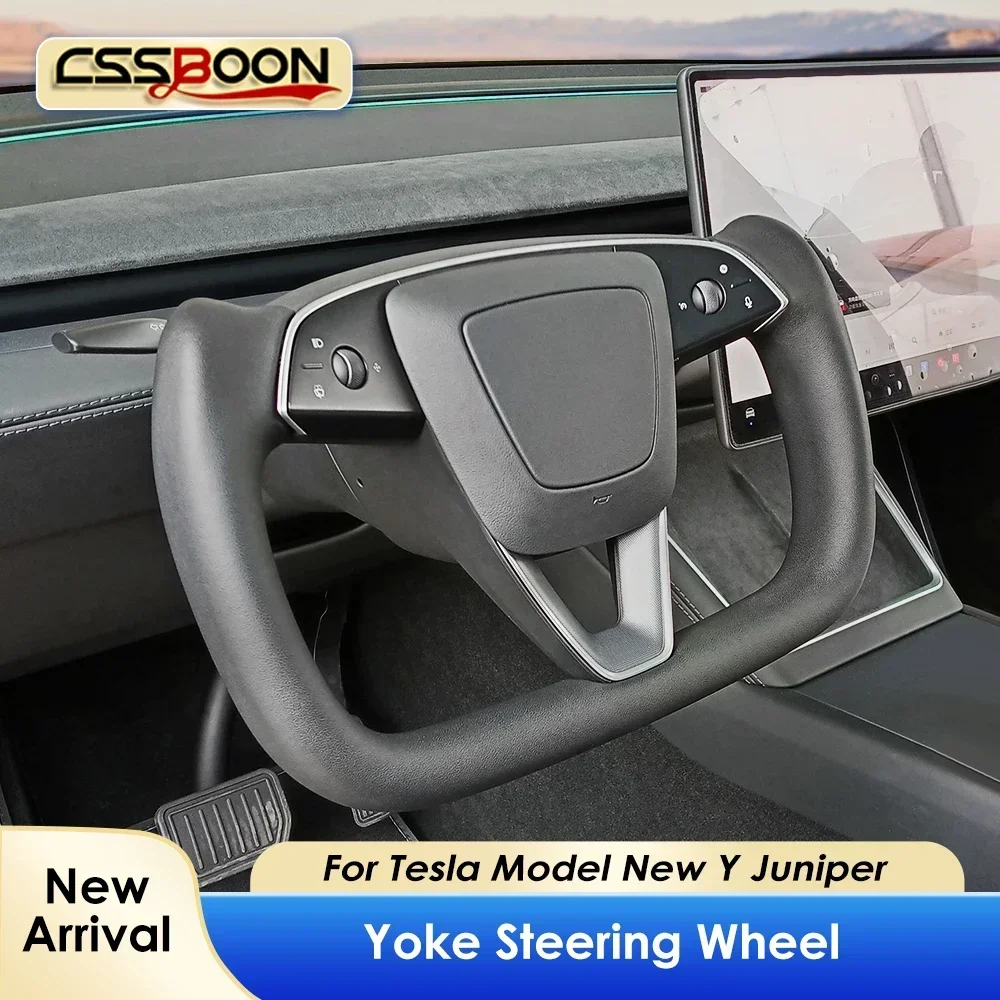 Yoke Handle Steering Wheel With Heating Custom Sport Racing Nappa Leather Handle for Tesla New Model Y Juniper 2025
Yoke Handle Steering Wheel With Heating Custom Sport Racing Nappa Leather Handle for Tesla New Model Y Juniper 2025