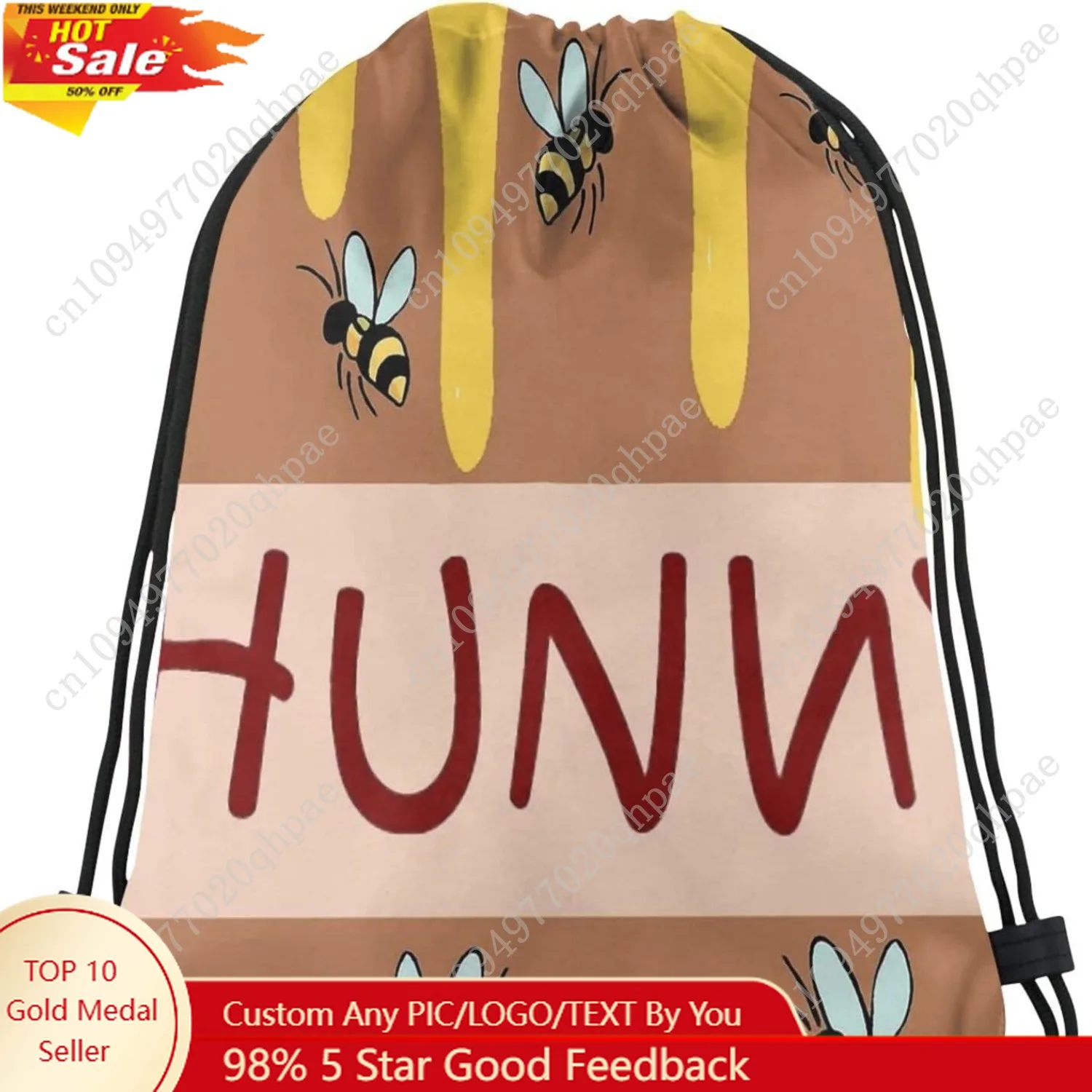 Jialia The Hunny Pot Sport Bag Gym Sack Drawstring Backpack
Jialia The Hunny Pot Sport Bag Gym Sack Drawstring Backpack