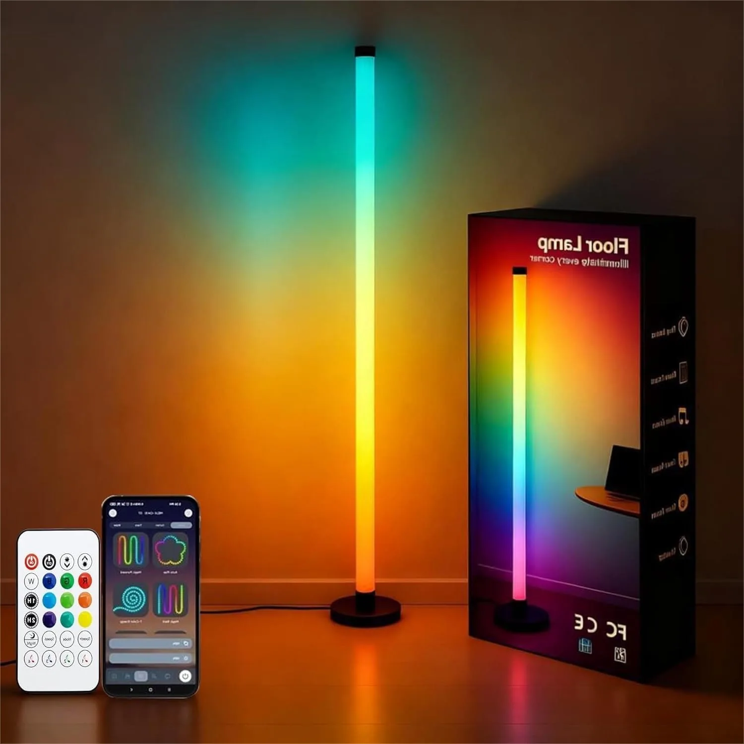 USB Powered Corner Floor Lamp With App And Remote Control RGBIC Color Changing Music Sync Standing Light For Living Room Bedroom Gaming Room 1 Pack
USB Powered Corner Floor Lamp With App And Remote Control RGBIC Color Changing Music Sync Standing Light For Living Room Bedroom Gaming Room 1 Pack