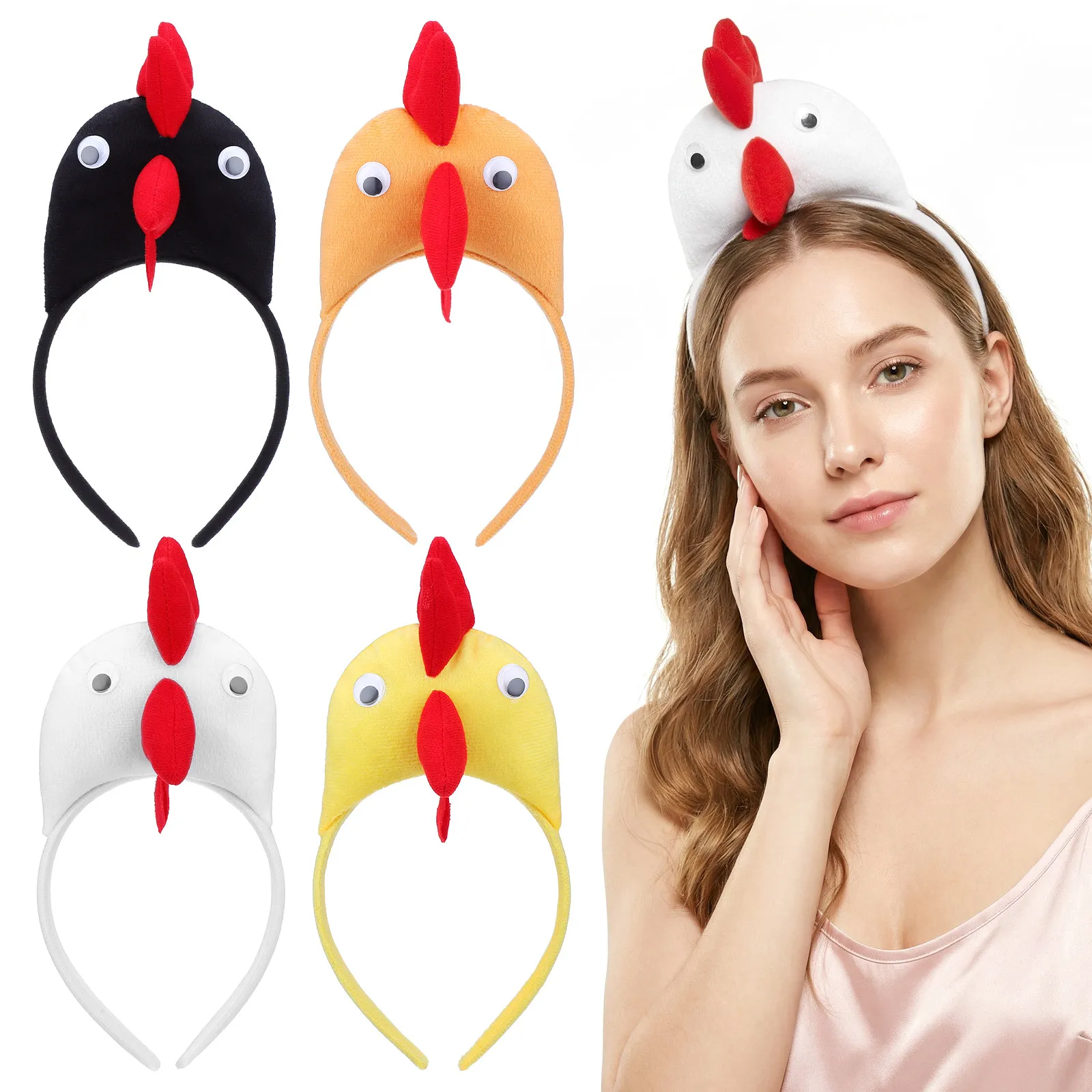 4Pcs Rooster Headband Chicken Hair Hoop Animal Ear Headwear for Easter Party Festival Cosplay Masquerade Performance Hair
4Pcs Rooster Headband Chicken Hair Hoop Animal Ear Headwear for Easter Party Festival Cosplay Masquerade Performance Hair