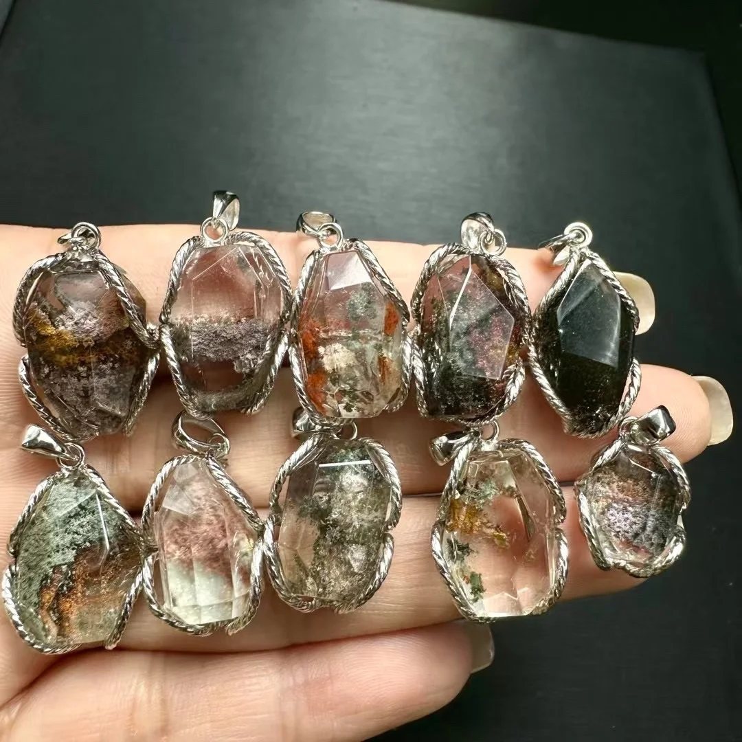 1 Pc Fengbaowu Natural Colorful Phantom Quartz Pendant Irregular Shape 925 Sterling Silver Reiki Healing Stone
1 Pc Fengbaowu Natural Colorful Phantom Quartz Pendant Irregular Shape 925 Sterling Silver Reiki Healing Stone