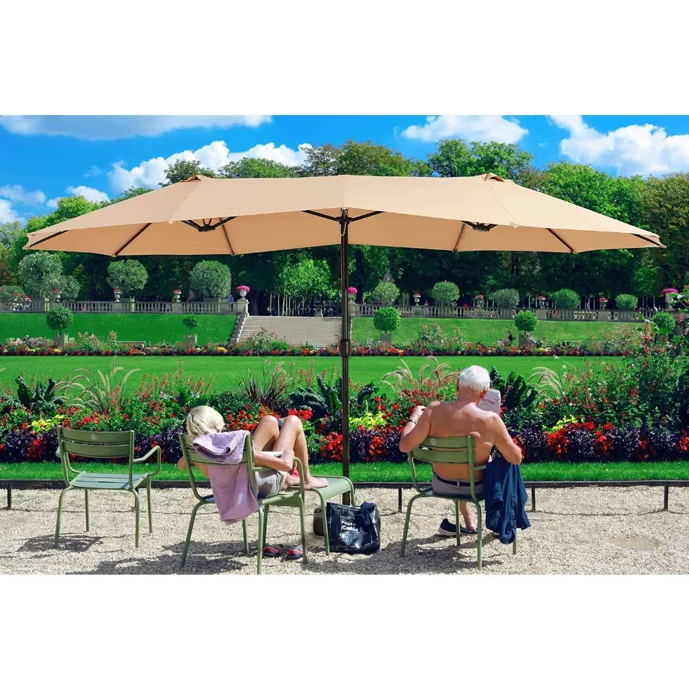 Double-Sided Outdoor Umbrella, 15x9 ft Aluminum Garden Large Umbrella with Tilt & Crank – for Market, Camping, Swimming Pool
Double-Sided Outdoor Umbrella, 15x9 ft Aluminum Garden Large Umbrella with Tilt & Crank – for Market, Camping, Swimming Pool