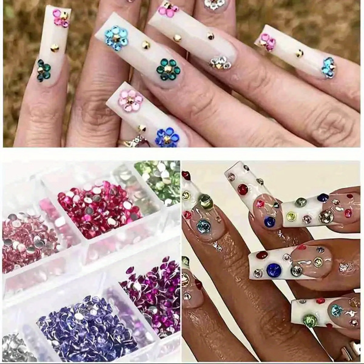 Nails Art Multi-Size Flat Back Acrylic Rhinestones 3D Crystal DIY Decorations Glitter Crystal Gem Manicure Accessories With
Nails Art Multi-Size Flat Back Acrylic Rhinestones 3D Crystal DIY Decorations Glitter Crystal Gem Manicure Accessories With