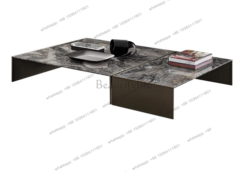 Natural marble Venetian brown square coffee table combination Italian minimalist
Natural marble Venetian brown square coffee table combination Italian minimalist