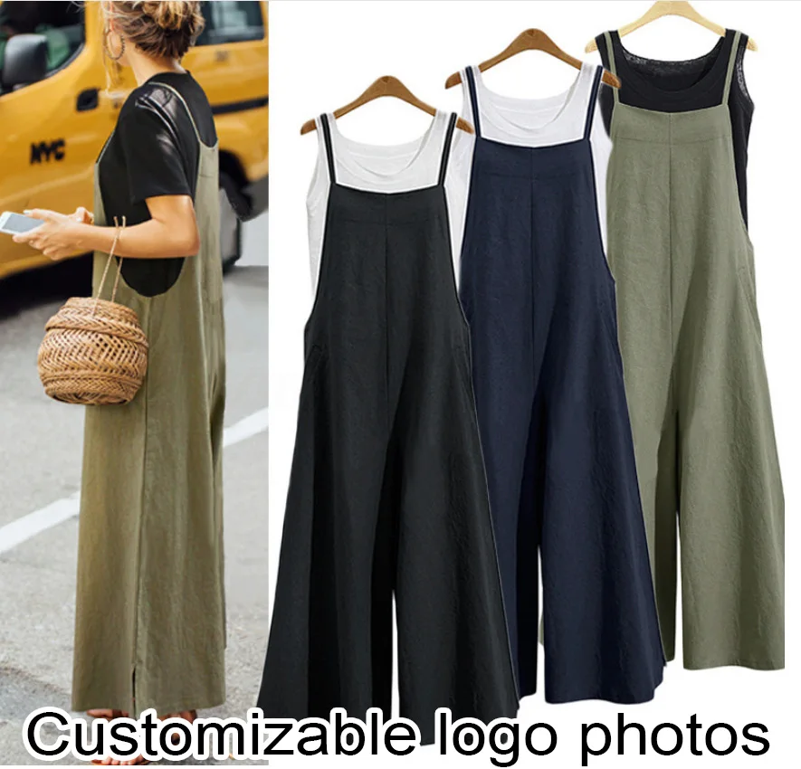 Casual Loose Jumpsuit Women Summer Solid Cotton Linen Straps Wide Leg Pants Dungaree Bib Overalls Sleeveless Oversized Jumpsuits
Casual Loose Jumpsuit Women Summer Solid Cotton Linen Straps Wide Leg Pants Dungaree Bib Overalls Sleeveless Oversized Jumpsuits