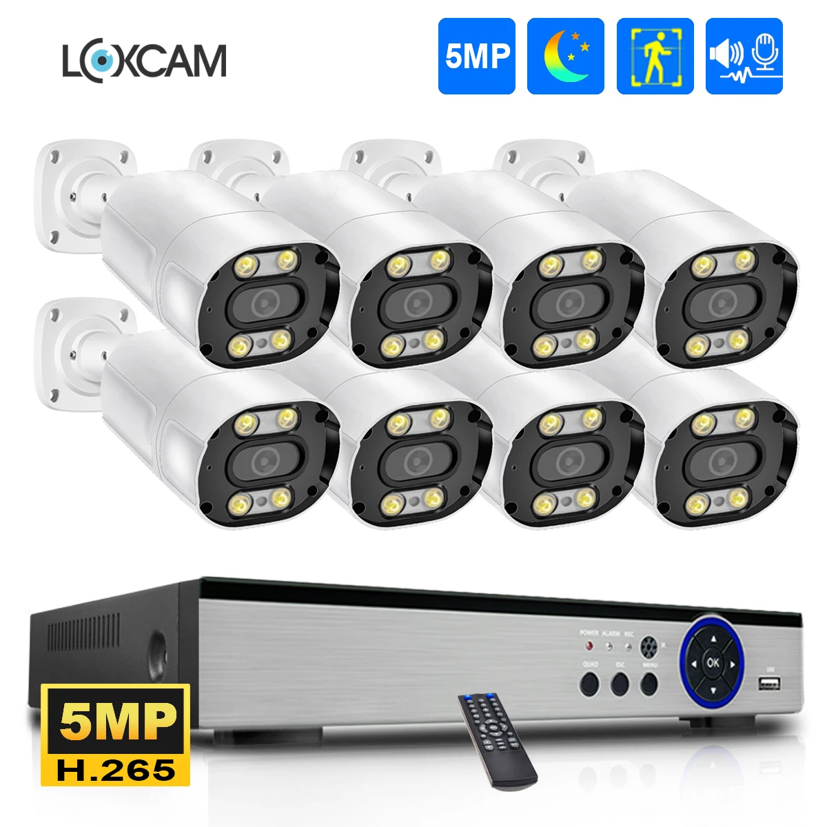8CH 4K NVR CCTV System POE 5MP Ai Human Waterproof Color Night Security Camera Kit Two Way Audio Video Surveillance Set Xmeye
8CH 4K NVR CCTV System POE 5MP Ai Human Waterproof Color Night Security Camera Kit Two Way Audio Video Surveillance Set Xmeye