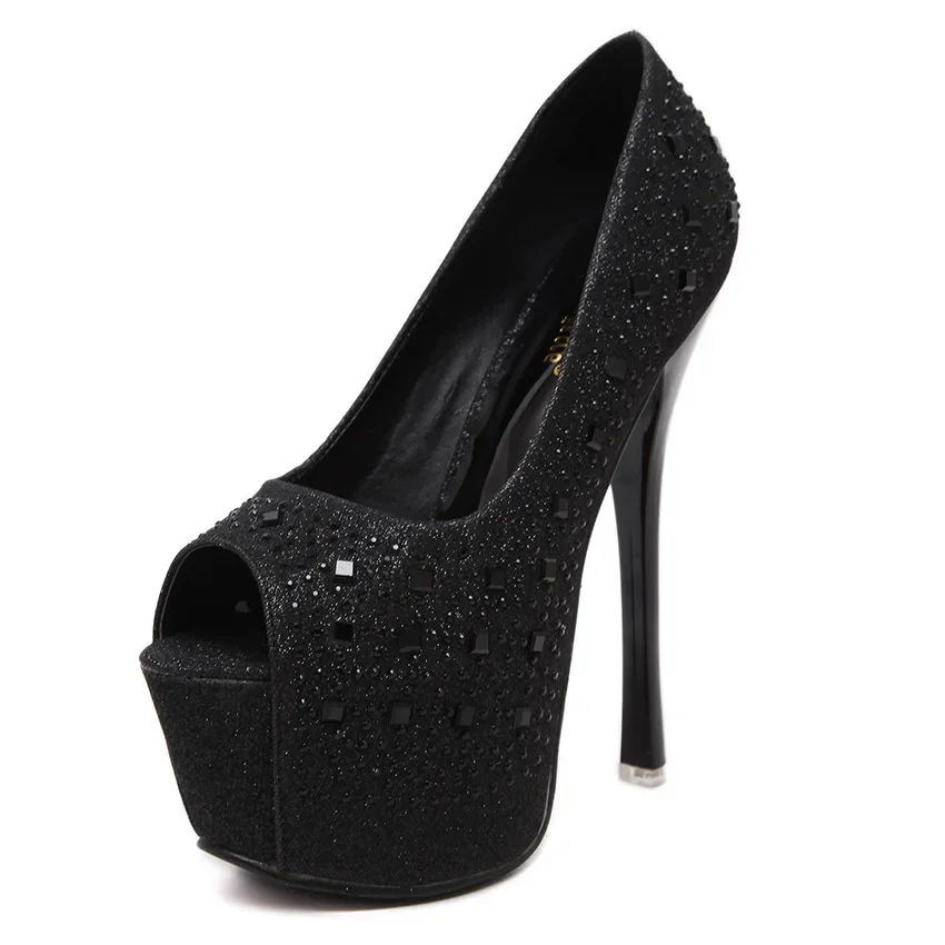 Sexy Luxury Water Diamond Fish Mouth Women's High Heel Shoes Thin Heel Heightened By 15cm Night Club Party Shoes Dropshipping
Sexy Luxury Water Diamond Fish Mouth Women's High Heel Shoes Thin Heel Heightened By 15cm Night Club Party Shoes Dropshipping