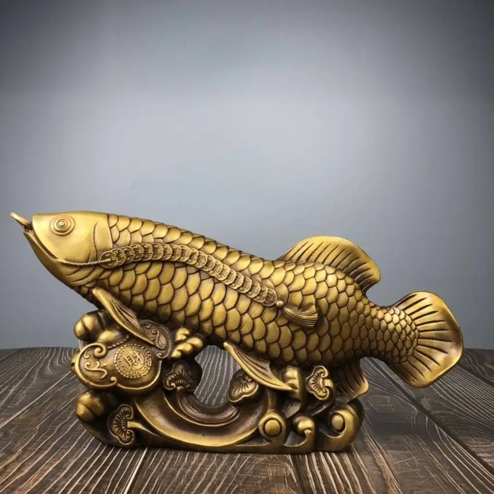 Brass wealth attracting goldfish statue decoration living room home feng shui auspicious decoration exquisite gift
Brass wealth attracting goldfish statue decoration living room home feng shui auspicious decoration exquisite gift