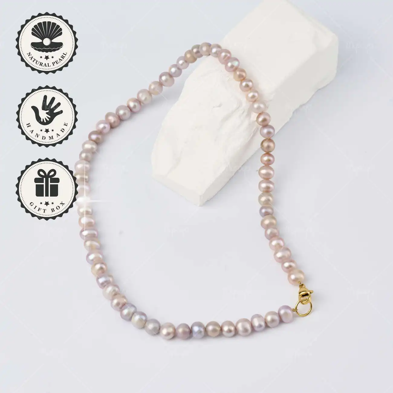 MYSOYA Purple Freshwater Pearl Necklace 6-7mm with Gold Lobster Clasp, Gift Box, Birthday & Anniversary Gift
MYSOYA Purple Freshwater Pearl Necklace 6-7mm with Gold Lobster Clasp, Gift Box, Birthday & Anniversary Gift