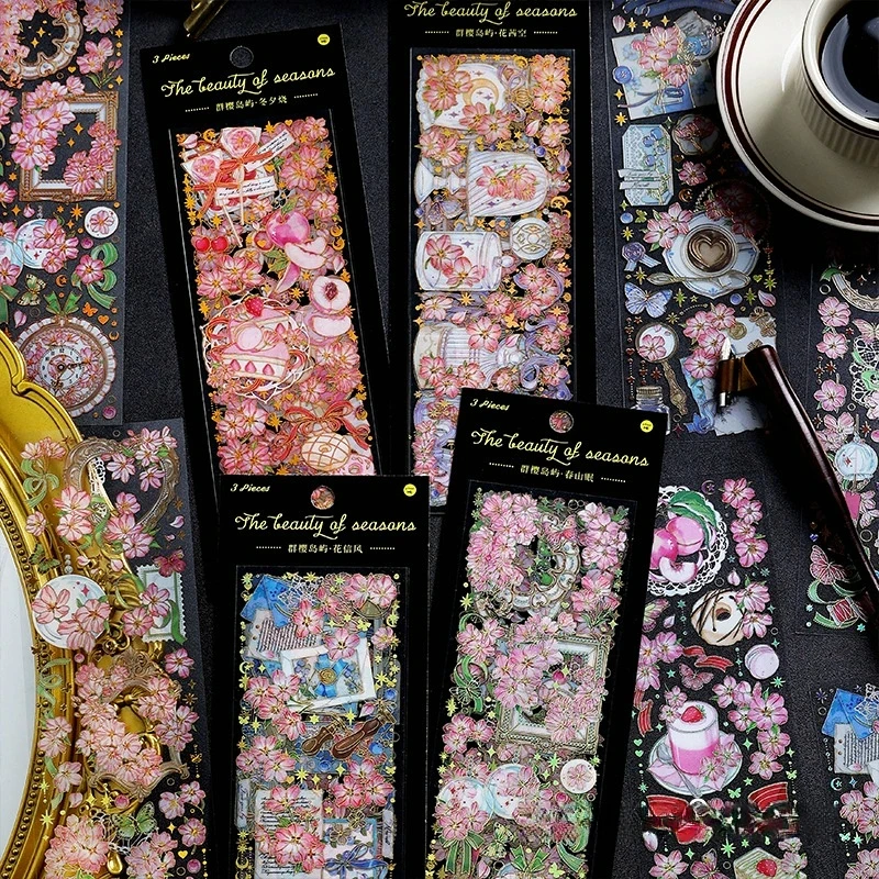 3 Pcs/Pack Cherry Blossom Island Series PET Stickers Stereo Gold Foil Decorative Stickers for Scrapbook Journal DIY Craft
3 Pcs/Pack Cherry Blossom Island Series PET Stickers Stereo Gold Foil Decorative Stickers for Scrapbook Journal DIY Craft