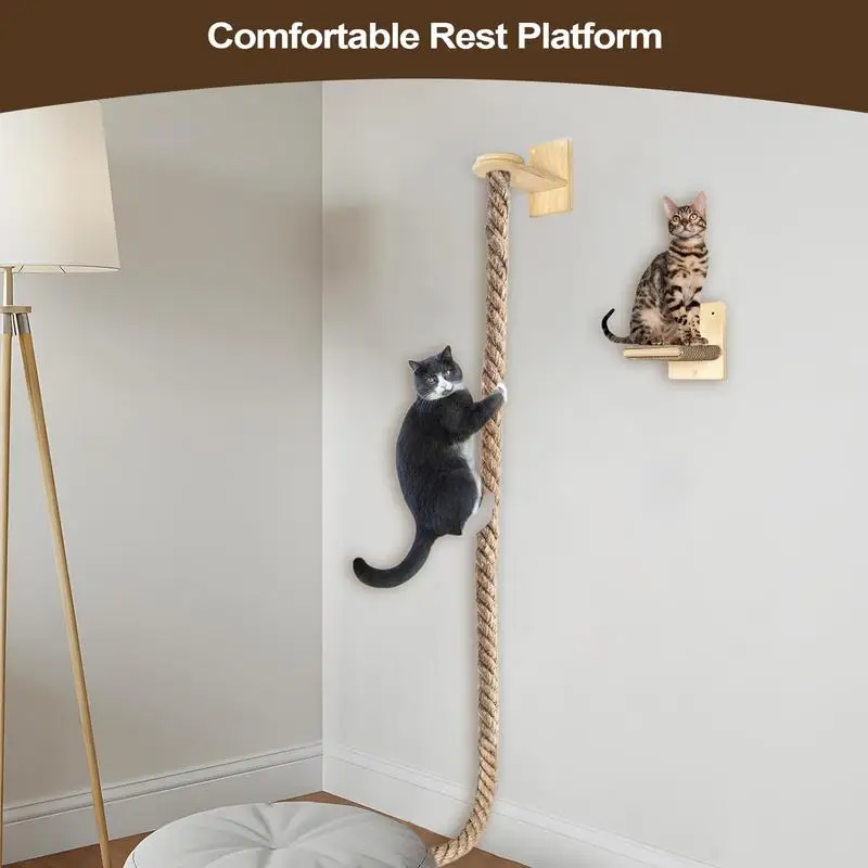 Cat Climbing Rope Ceiling Kitten Climbing Tower Toy Kitten Wall Mounted Scratching Shelves Pet Jumping Stairs For Living Room
Cat Climbing Rope Ceiling Kitten Climbing Tower Toy Kitten Wall Mounted Scratching Shelves Pet Jumping Stairs For Living Room
