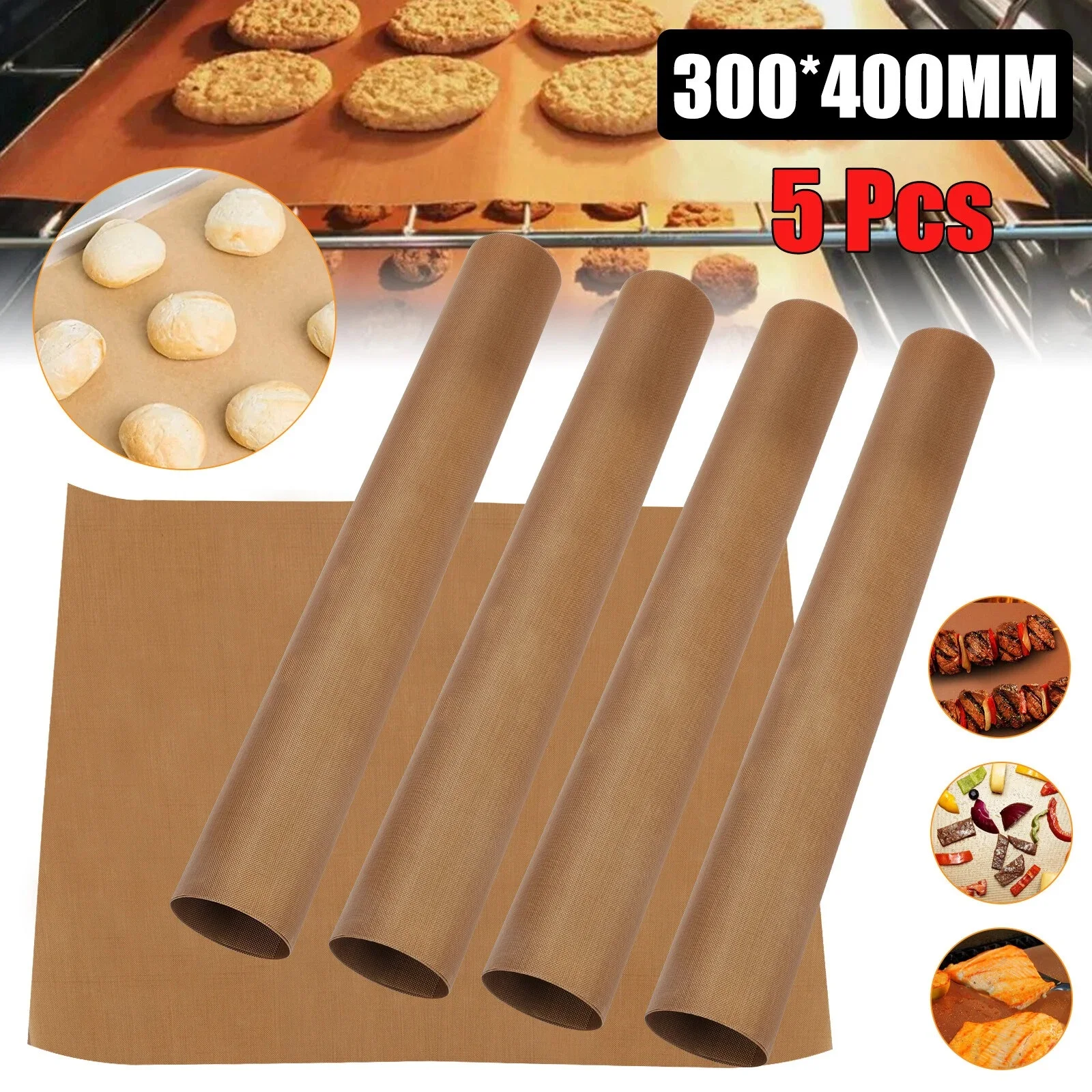 5pcs BBQ Grill Mats Outdoor Cooking Liner Baking Non-Stick Reusable Mat 16x12in
5pcs BBQ Grill Mats Outdoor Cooking Liner Baking Non-Stick Reusable Mat 16x12in