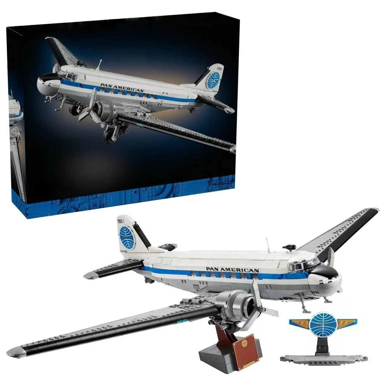 1903PCS Creative Icons Douglas DC-3 Pan Am Airliner Model Building Blocks Compatible 11378 Toy For Boys Girls Christmas Gifts
1903PCS Creative Icons Douglas DC-3 Pan Am Airliner Model Building Blocks Compatible 11378 Toy For Boys Girls Christmas Gifts