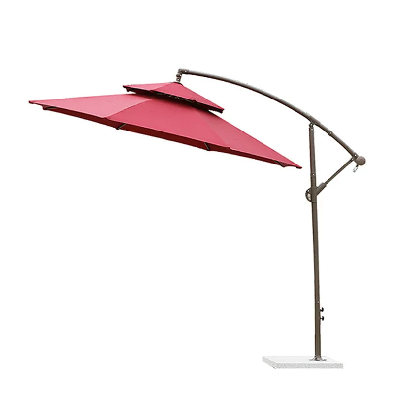 Garden double top banana umbrella outdoor large parasol PU coating rainproof side column umbrella hanging sun umbrella
Garden double top banana umbrella outdoor large parasol PU coating rainproof side column umbrella hanging sun umbrella