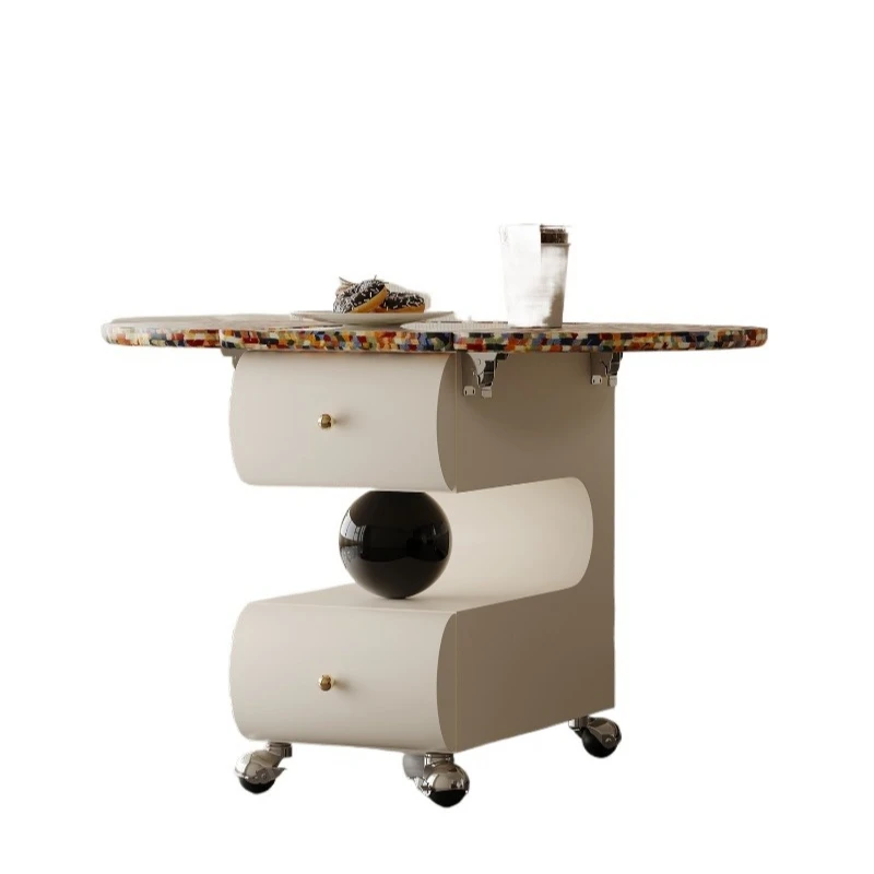 Movable slate side table, living room creative folding cart coffee table
Movable slate side table, living room creative folding cart coffee table