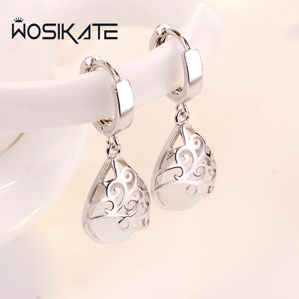 WOSIKATE Exquisite Moonstone Drop Earrings For Women 925 Silver Plated Cat's Eye Stone Hollow Buckle Earrings Fashion Jewellery
WOSIKATE Exquisite Moonstone Drop Earrings For Women 925 Silver Plated Cat's Eye Stone Hollow Buckle Earrings Fashion Jewellery