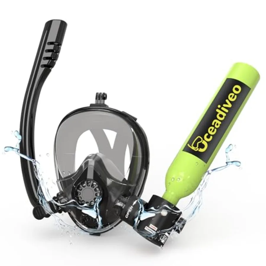 Mini Scuba Tank 0.5 L portable pony bottle for underwater practice snorkeling shallow water diving; aluminum alloy black; light
Mini Scuba Tank 0.5 L portable pony bottle for underwater practice snorkeling shallow water diving; aluminum alloy black; light