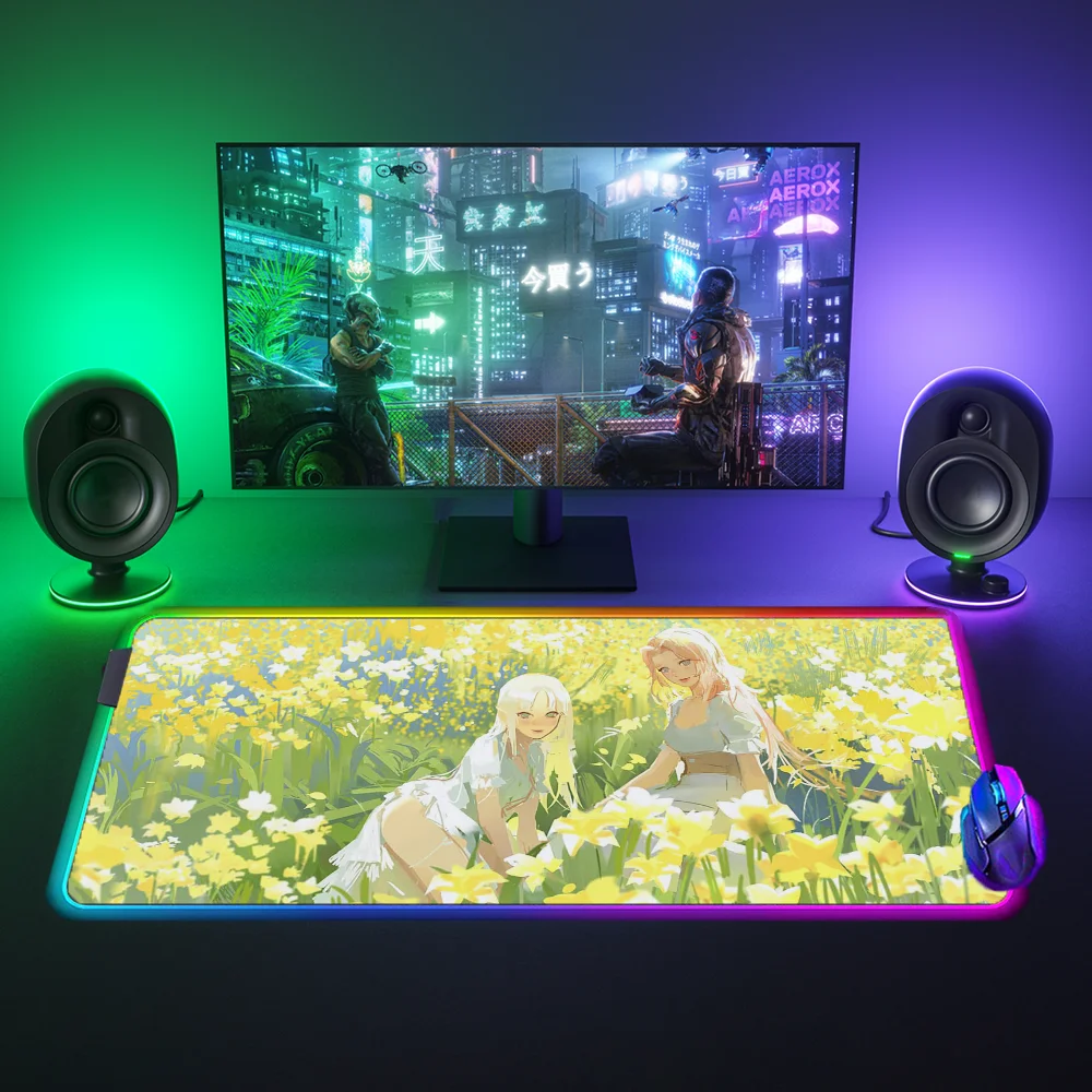 LED Mouse Pad Xxl Beuatiful Flower Backlit Gaming Desk Accessories RGB Mousepad Gamer Deskmat Mats Mause Pc Pads Carpet
LED Mouse Pad Xxl Beuatiful Flower Backlit Gaming Desk Accessories RGB Mousepad Gamer Deskmat Mats Mause Pc Pads Carpet