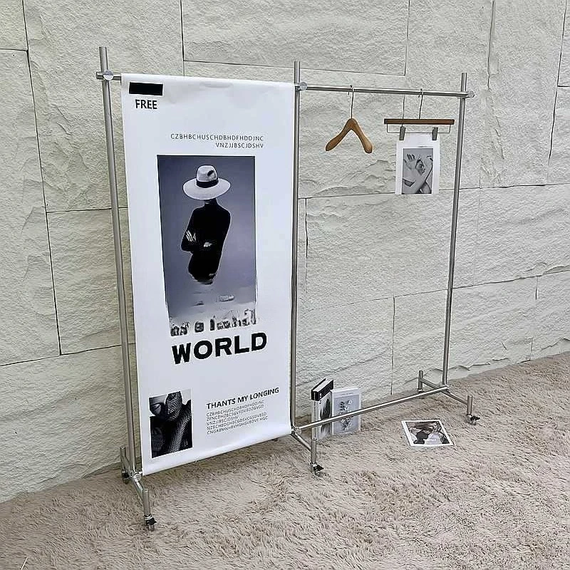 Clothing store hanger Stainless steel floor display rack Internet celebrity women's clothing store window shelf Exhibition
Clothing store hanger Stainless steel floor display rack Internet celebrity women's clothing store window shelf Exhibition