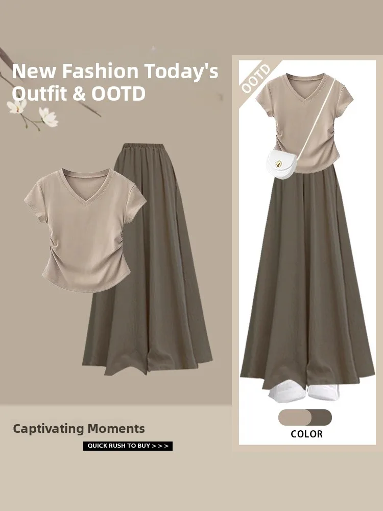 Свободные широкие брюки с длинной юбкой, женские модные летние брюки 2023, V-образный вырез, ор Све, облегающий талию, повседневный ансамбль для похудения
Свободные широкие брюки с длинной юбкой, женские модные летние брюки 2023, V-образный вырез, ор Све, облегающий талию, повседневный ансамбль для похудения