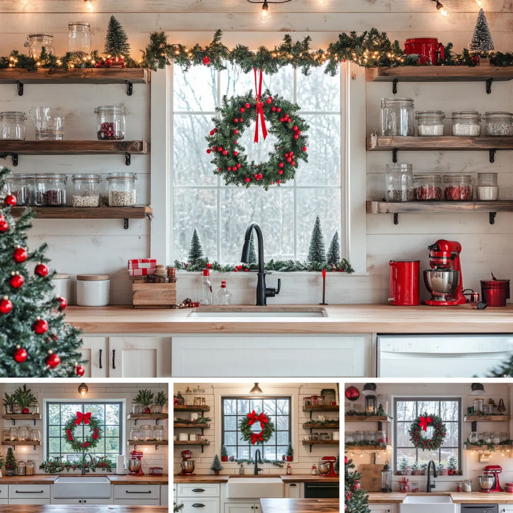 White Farmhouse Christmas Kitchen Background Cloth Red Berry Wreath Garland Mini Tree Newborn Holiday Photography Decor Prop
White Farmhouse Christmas Kitchen Background Cloth Red Berry Wreath Garland Mini Tree Newborn Holiday Photography Decor Prop