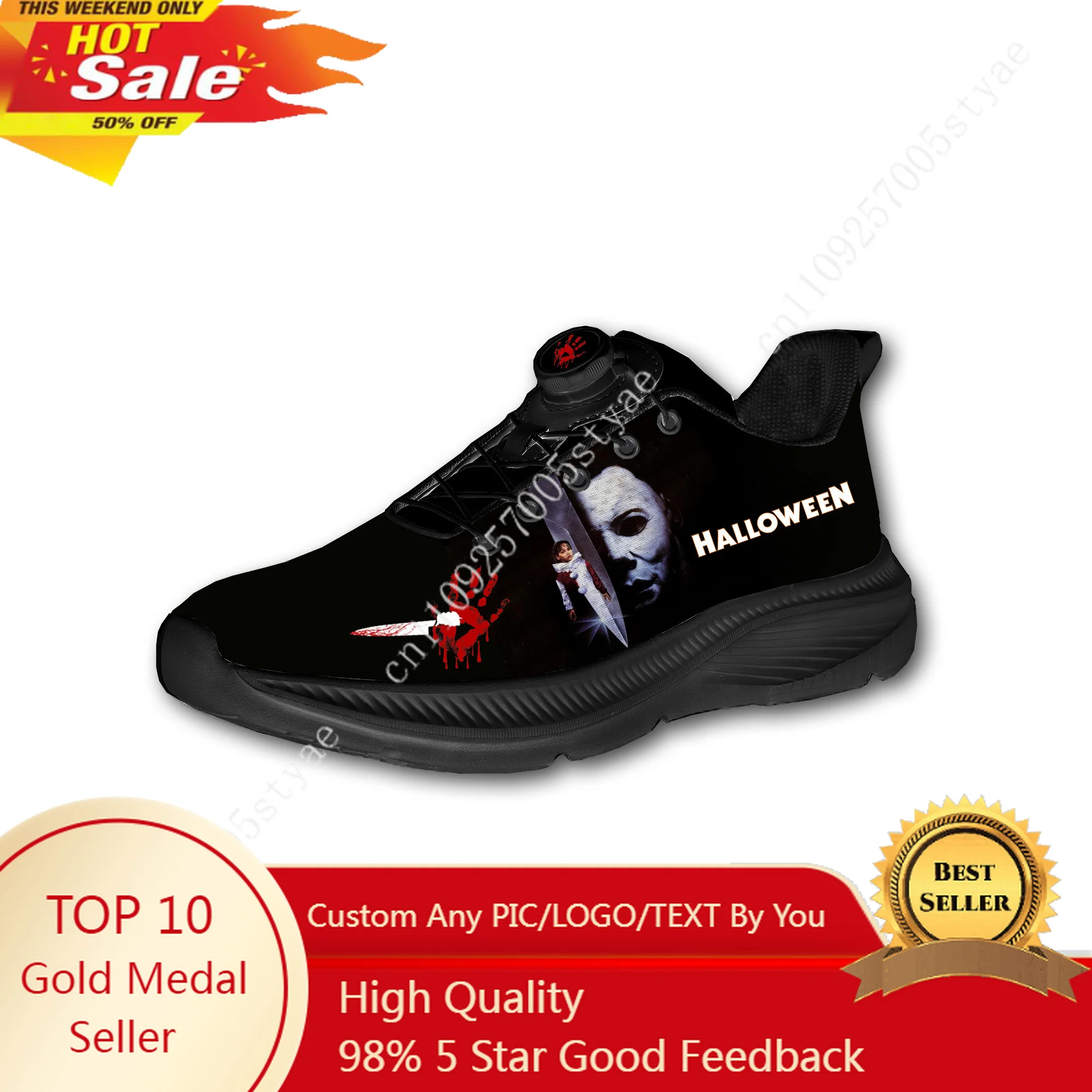 Michael Myers Halloween Killer Mens Womens Running Off-road Shoes Laceless Rotating Button Sports Shoe Leisure Custom Sneaker
Michael Myers Halloween Killer Mens Womens Running Off-road Shoes Laceless Rotating Button Sports Shoe Leisure Custom Sneaker