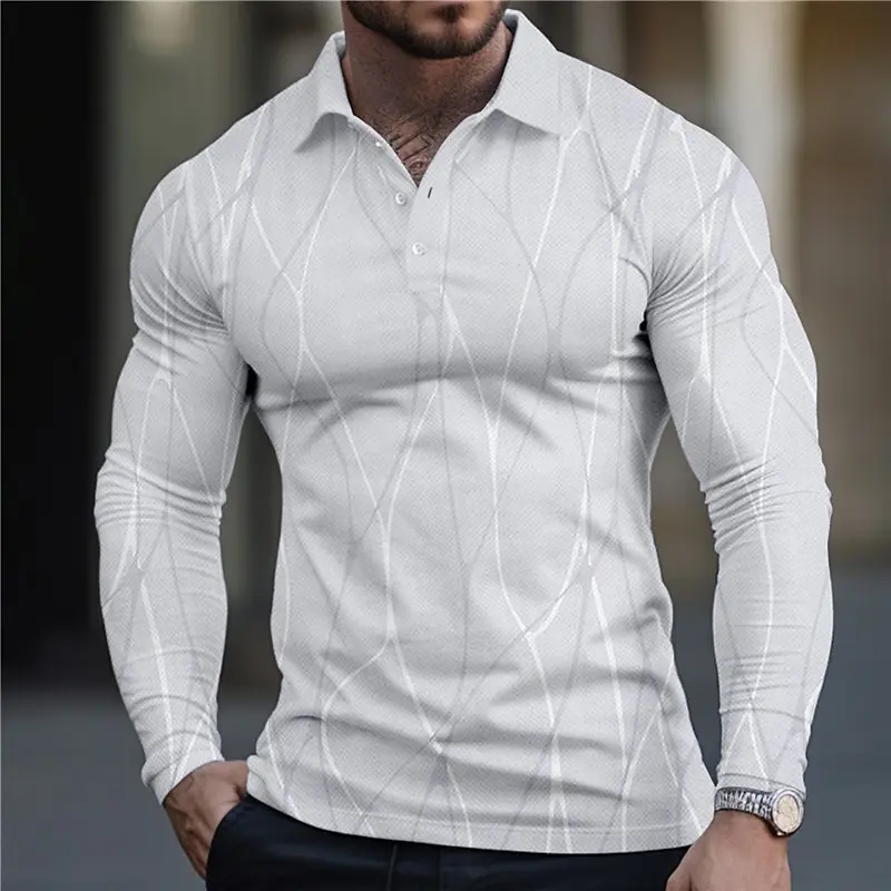 Men's Geometric Line Pattern Golf Shirt Long Sleeve Polo Shirt Lapel Business Casual Formal Button 3D Printing Autumn and Winter
Men's Geometric Line Pattern Golf Shirt Long Sleeve Polo Shirt Lapel Business Casual Formal Button 3D Printing Autumn and Winter