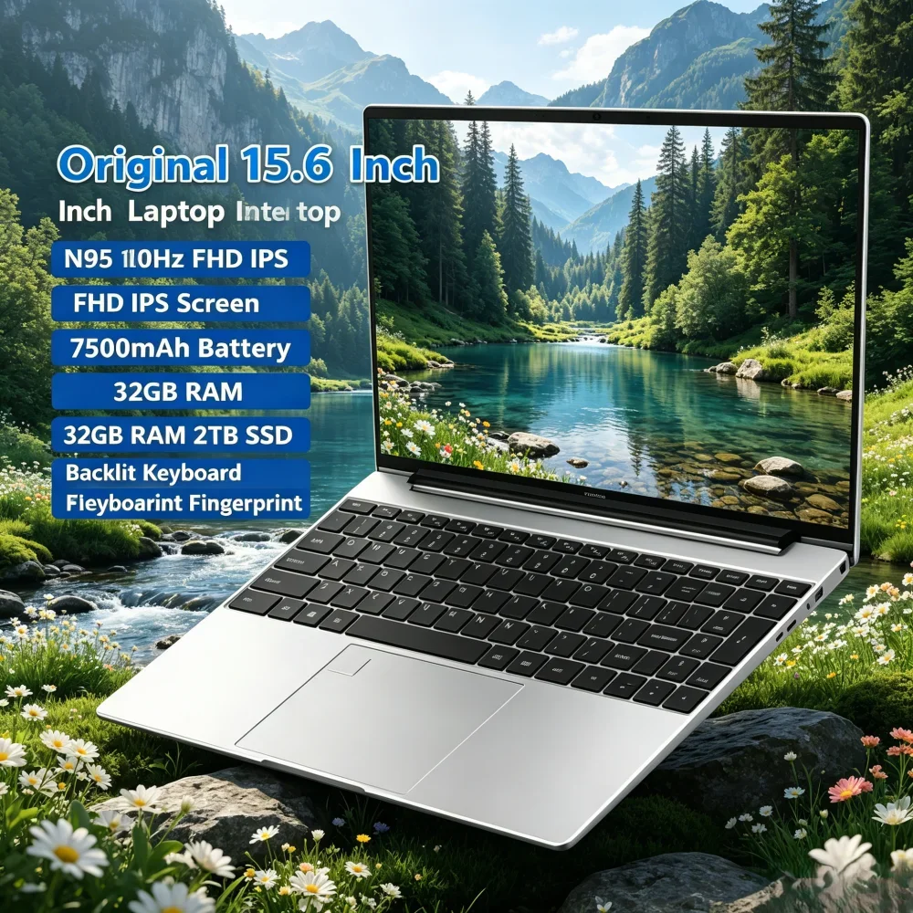 Original 15.6" Laptop Intel N95 120Hz FHD IPS 7500mAh 32GB RAM 2TB SSD Backlit Keyboard Fingerprint Notebook
Original 15.6" Laptop Intel N95 120Hz FHD IPS 7500mAh 32GB RAM 2TB SSD Backlit Keyboard Fingerprint Notebook