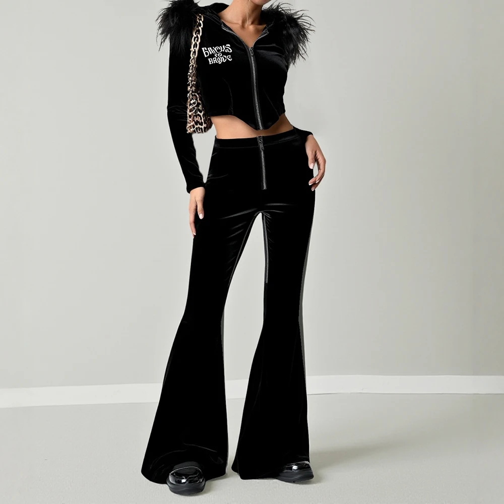 Mia Muse Boutique Autumn Sets 2025 Women's Wild Plain Full Length High Waist Flared Pants Long Sleeve Hoodie Streetwear Sets
Mia Muse Boutique Autumn Sets 2025 Women's Wild Plain Full Length High Waist Flared Pants Long Sleeve Hoodie Streetwear Sets
