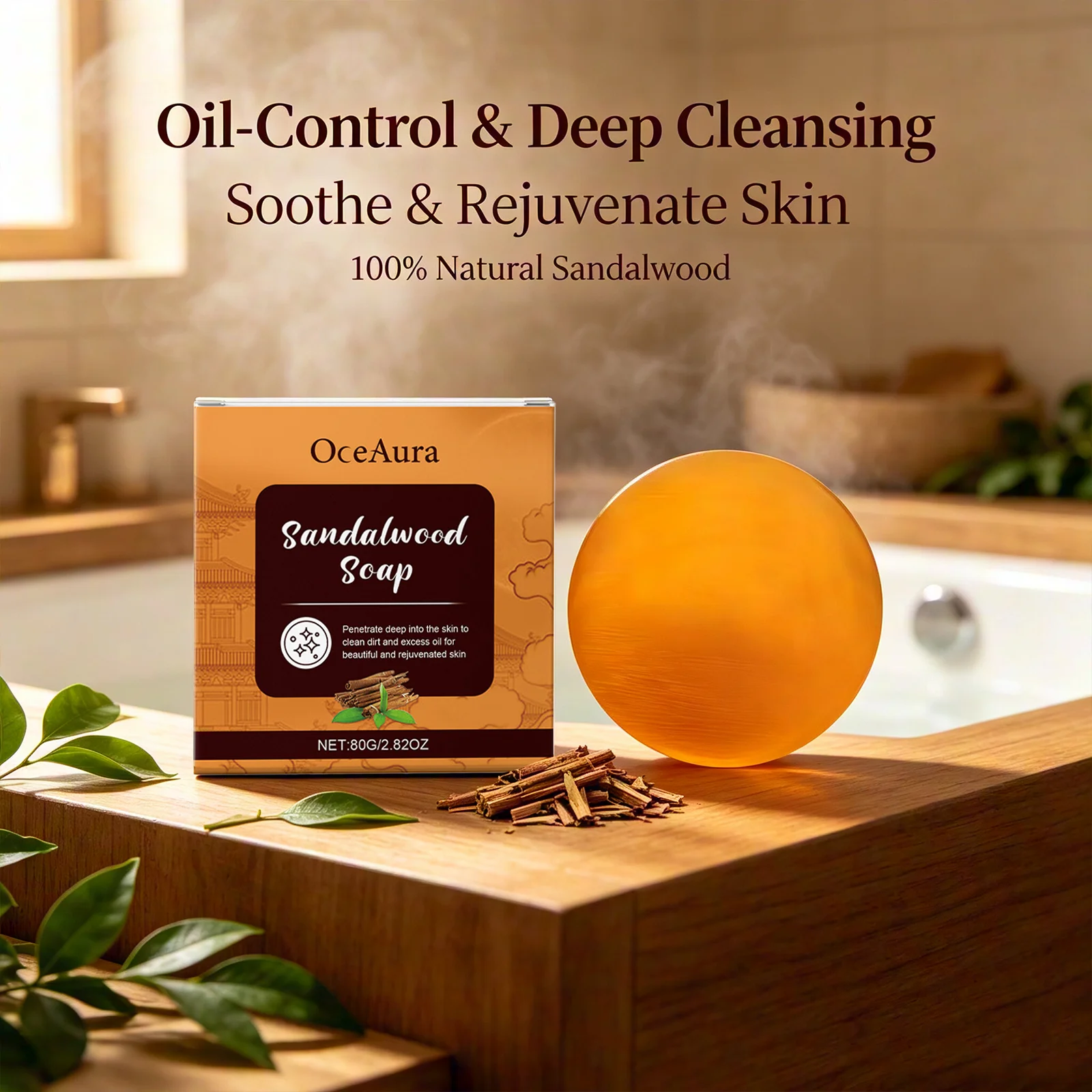 OceAura Sandalwood Soap Deep Cleansing Skin Nourishment Rich Foam Gentle Formula Multi Skin Type Adaptation Bathing Cleasing Bar
OceAura Sandalwood Soap Deep Cleansing Skin Nourishment Rich Foam Gentle Formula Multi Skin Type Adaptation Bathing Cleasing Bar