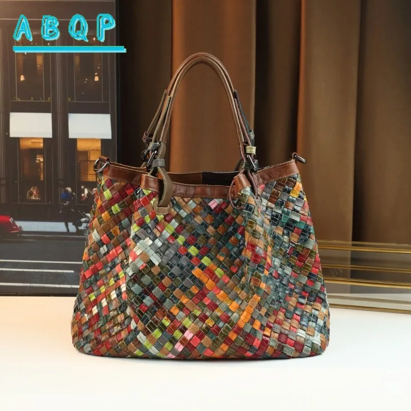 ABQP Новая женская сумка из натуральной кожи ручной работы, женская сумка через плечо на одно плечо, женская сумка с цветными вставками
ABQP Новая женская сумка из натуральной кожи ручной работы, женская сумка через плечо на одно плечо, женская сумка с цветными вставками