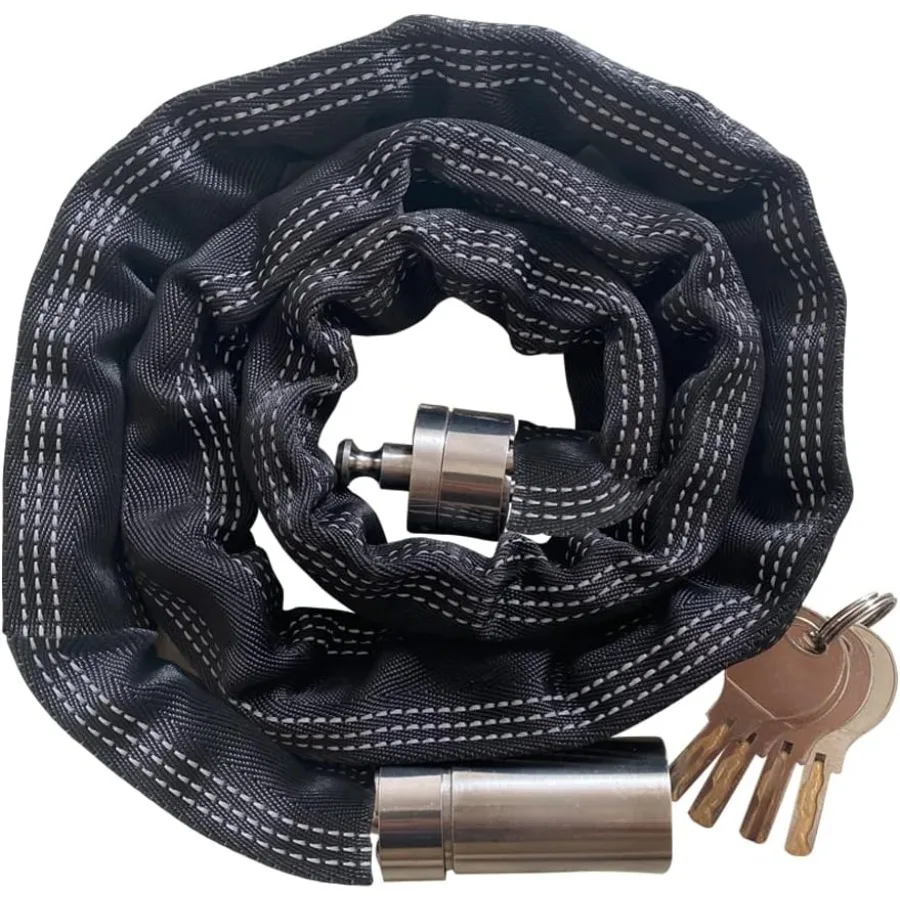 Stainless Steel Chain Lock with 4 Same Keys Rustproof Lock and Chain Marine Grade Lock for Bike Moto Scooter Boat Truck and Doo
Stainless Steel Chain Lock with 4 Same Keys Rustproof Lock and Chain Marine Grade Lock for Bike Moto Scooter Boat Truck and Doo