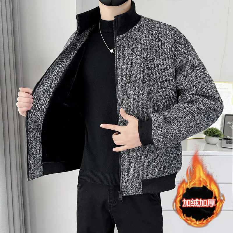 Осень-зима, толстая теплая шерстяная куртка, мужская универсальная повседневная куртка, корейская мода, социальная офисная уличная одежда, шерстяные пальто