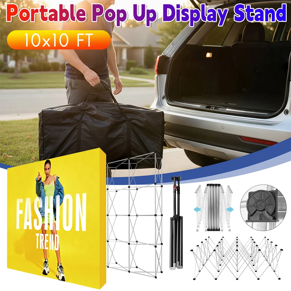 Всплывающая витрина 10x10/10x15/10x17FT с сумкой для переноски, складная натяжная ткань, стенд для торговых представлений для свадебного выставочного мероприятия
Всплывающая витрина 10x10/10x15/10x17FT с сумкой для переноски, складная натяжная ткань, стенд для торговых представлений для свадебного выставочного мероприятия