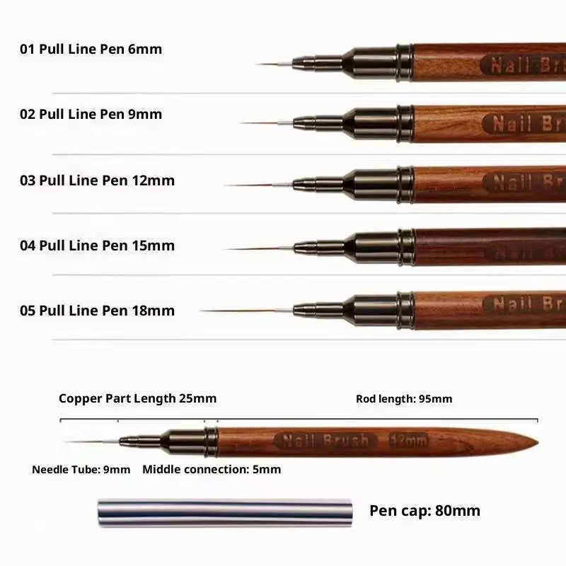 Professional 5 Piece Sandalwood Nail Art Liner Brush Set with Protective Caps for Expert Level Nail Designs at Home
Professional 5 Piece Sandalwood Nail Art Liner Brush Set with Protective Caps for Expert Level Nail Designs at Home