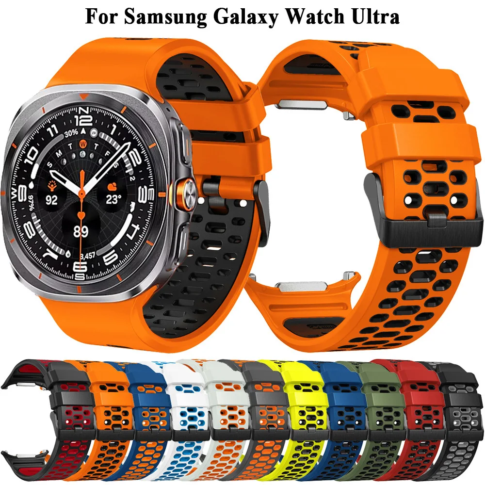 Спортивный силиконовый ремешок для Samsung Galaxy Watch Ultra 47 мм, мягкая петля, двухцветный ремешок для Samsung Galaxy 7 Ultra, ремешок для часов без зазоров
Спортивный силиконовый ремешок для Samsung Galaxy Watch Ultra 47 мм, мягкая петля, двухцветный ремешок для Samsung Galaxy 7 Ultra, ремешок для часов без зазоров