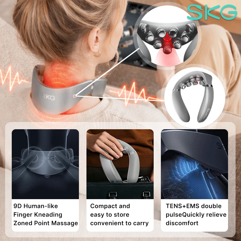 SKG G7 ProMax Neck Massager 9D Kneading Red Light Hot Compress Dual Pulse Wireless Cervical Massager for Neck Soreness Relief
SKG G7 ProMax Neck Massager 9D Kneading Red Light Hot Compress Dual Pulse Wireless Cervical Massager for Neck Soreness Relief